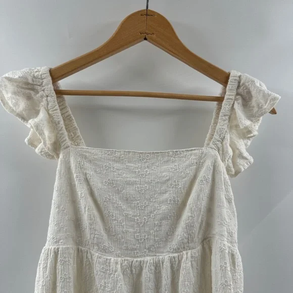 Arizona Jean Co. White Ruffle Mini Dress Size Medium - Picture 2 of 8